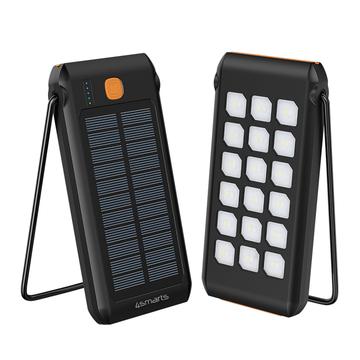 4smarts TitanPack Flex Solar Power Bank 10000mAh z funkcją SOS, podstawką, latarką - czarny