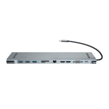 Stacja dokująca Baseus 11 w 1 HUB Enjoyment Series USB Type-C CATSX-G0G - Szary