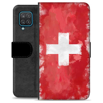 Etui Portfel - Samsung Galaxy A12 - Szwajcarska Flaga