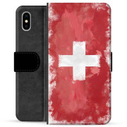 Etui Portfel - iPhone X / iPhone XS - Szwajcarska Flaga