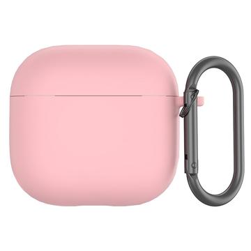 AirPods 4 Silikonowe Etui z Karabińczykiem - Róż