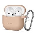 Etui na haczyk silikonowy AirPods 4 Tech-Protect - Kawa latte