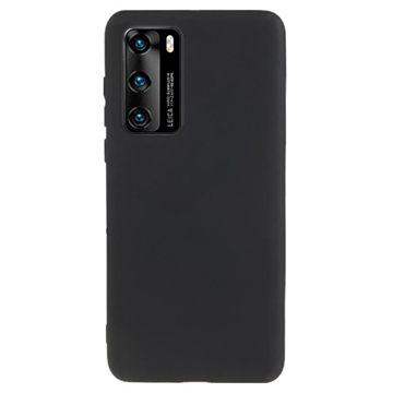 Huawei P40 Matowy Pokrowiec TPU Anti-Fingerprint - Czarne