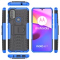 Motorola Moto E20/E30/E40 Antypoślizgowy Hybrydowy Pokrowiec - Błękit / Czerń