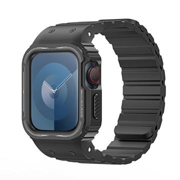 Apple Watch Series 9/8/SE (2022)/7/SE/6/5/4/3/2/1 Dux Ducis OA Jednoczęściowy pasek z etui - 45mm/44mm/42mm - Czarny