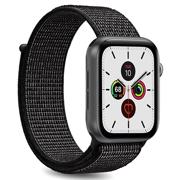 Apple Watch Series 9/8/SE (2022)/7/SE/6/5/4/3/2/1 Puro Nylon Sport Strap - 41mm/40mm/38mm - Czarny