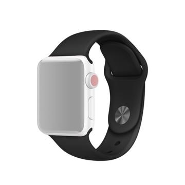 Miękki Silikonowy Pasek do Apple Watch Series SE (2023)/9/8/SE (2022)/7/SE/6/5/4/3/2/1 - 41mm/40mm/38mm - Czarny