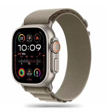 Apple Watch Series Ultra 2/Ultra/9/8/SE (2022)/7/SE/6/5/4/3/2/1 Pasek Tech-Protect Nylon Pro - 49mm/45mm/44mm/42mm - tytanowy / oliwkowy