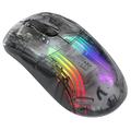 Przezroczysta mysz bezprzewodowa Attack Shark X2 z RGB - czarna