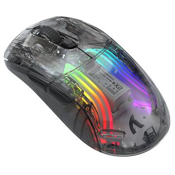 Przezroczysta mysz bezprzewodowa Attack Shark X2 z RGB - czarna