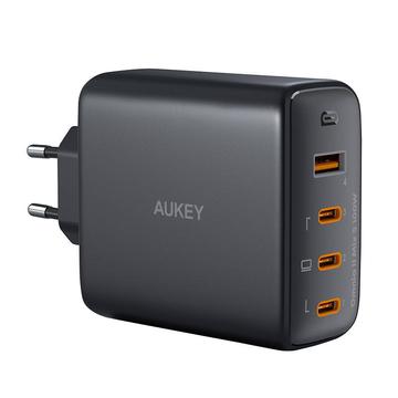 Aukey PA-B7S Omnia II Mix S Wall Charger 100W - ładowarka GaN z 1x USB-A i 3x USB-C - czarna