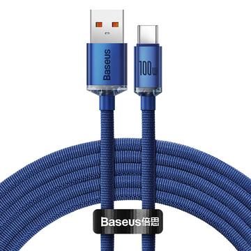 Kabel Baseus Crystal Shine USB-A / USB-C - 1.2m, 100W - Niebieski