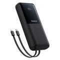 Baseus Lipow 22.5W Power Bank 20000mAh z wbudowanymi kablami Lightning i USB-C oraz wyświetlaczem LED - Czarny