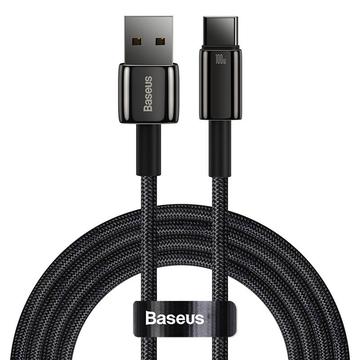 Kabel Baseus Tungsten Gold USB-A / USB-C - 1m, 100W - Czarny