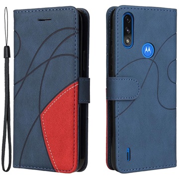 Motorola Moto E7 Power Etui-Portfel Bi-Color Series - Błękit