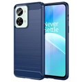 Szczotkowane etui z TPU do OnePlus Nord 2T - Włókno węglowe - Błękit