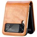 Samsung Galaxy Z Flip4 5G Etui-Portfel z Serii Card - Brąz