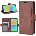 Sony Xperia 10 V Etui-Portfel Seria Cardholder - Brąz