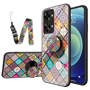 OnePlus Nord 2T Hybrydowe Etui Checkered Pattern - Kolorowa Mandala