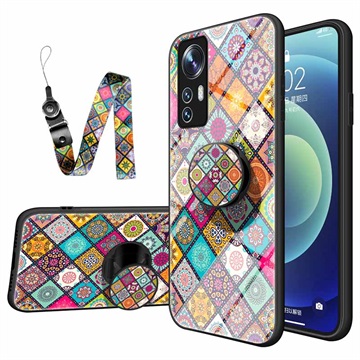 Xiaomi 12/12X Hybrydowe Etui Checkered Pattern - Kolorowa Mandala