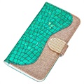 Etui-Portfel z Serii Croco Bling do Samsung Galaxy A53 5G - Zieleń