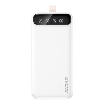 Dudao K8s+ Power Bank 30000mAh - 2x USB / USB-C, podświetlenie LED - Biały