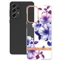 Etui Flower Series z TPU - Samsung Galaxy A33 5G - Fioletowa Begonia