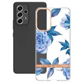 Etui Flower Series z TPU - Samsung Galaxy A53 5G - Niebieska Piwonia