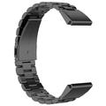 Garmin QuickFit 26mm / Garmin Fenix 7X / 7X Pro / 6X Pasek ze stali nierdzewnej z 3 koralikami - czarny