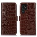 Samsung Galaxy S23 Ultra 5G Skórzane Etui z Portfelem Crocodile z RFID