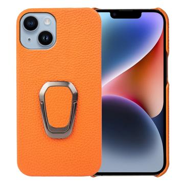 iPhone 14 Pokryte Skórą Etui z Uchwytem Ring