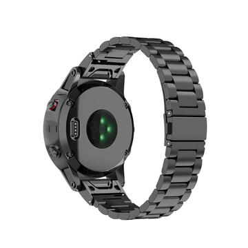 Bransoletka ze Stali Nierdzewnej do Zegarka Garmin Fenix 5S/5S Plus/6S/6S Plus/7S - Czerń