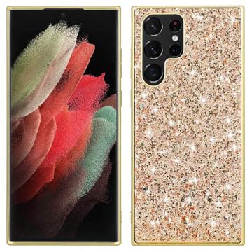 Hybrydowe Etui z Serii Glitter do Samsung Galaxy S23 Ultra 5G - Złoto