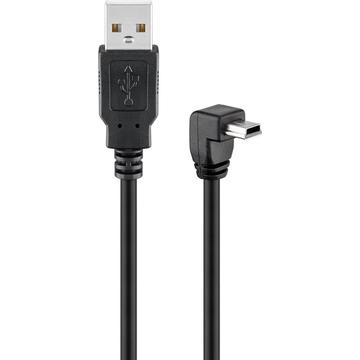 Goobay Kabel USB kątowy - A męski / B męski - 1,8 m - Czarny