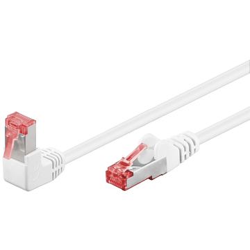 Goobay Kabel sieciowy kątowy CAT 6 S/FTP PiMF - 1m - Biały