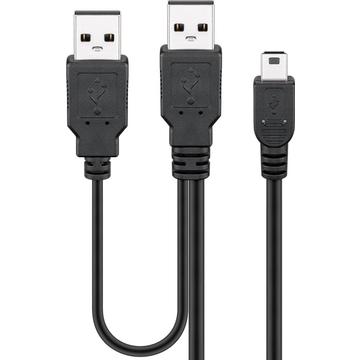 Kabel Goobay Mini USB Y - 0,6 m - czarny