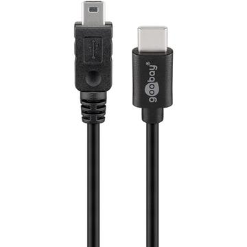 Kabel Goobay USB-C do Mini USB-B - 0,5 m, USB 2.0 - czarny