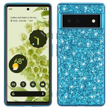 Google Pixel 8a Hybrydowe Etui z Serii Glitter - Błękit