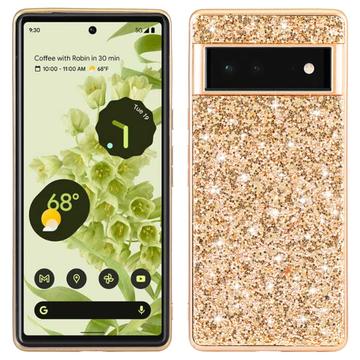 Google Pixel 8a Hybrydowe Etui z Serii Glitter - Złoto