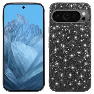 Google Pixel 9/9 Pro Hybrydowe Etui z Serii Glitter - Czerń