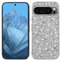 Google Pixel 9/9 Pro Hybrydowe Etui z Serii Glitter - Srebrny