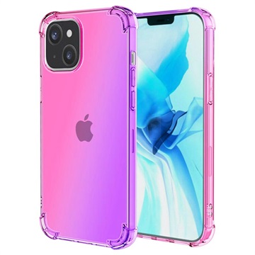 iPhone 14 Wstrząsoodporne Etui Gradient z TPU - Róż / Fiolet