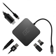 Adapter Hub USB-C Green Cell 6-w-1 - QC 4.0, PD, Samsung Dex, 4K