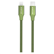 GreyLime 18W Pleciony Kabel USB-C / Lightning - Certyfikat MFi - 1m - Zieleń