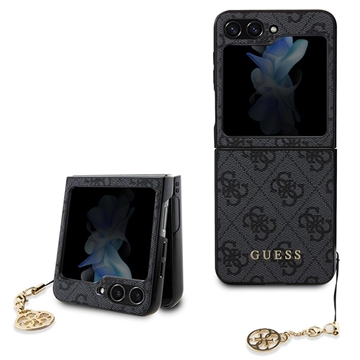 Hybrydowe Etui Guess 4G Charms Collection do Samsung Galaxy Z Flip5 - Szary