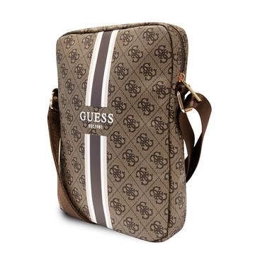 Uniwersalna torba na tablet Guess 4G Printed Stripes - 10" - Brązowa