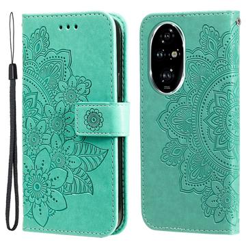 Honor 200 Pro Etui z Portfelem z Serii Mandala - Zieleń