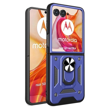 Motorola Razr 50 Ultra Hybrydowe Etui z Uchwytem Ring - Błękit