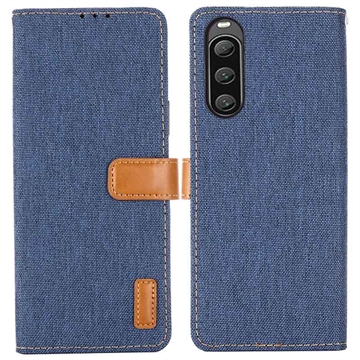 Etui z Portfelem z Serii Jeans do Sony Xperia 10 V - Ciemnoniebieski