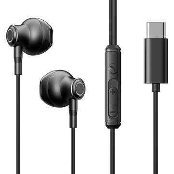 Słuchawki douszne Joyroom EC07 Metal Half-In-Ear USB-C z mikrofonem - czarne